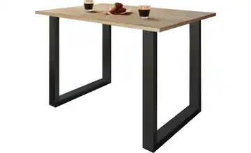 Esstisch Gestell: schwarz 140 cm Eiche Sonoma (Nachbildung), Schwarz 50x140