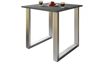 Esstisch Gestell: silberfarben 80 cm Anthrazit, silberfarben 80x80