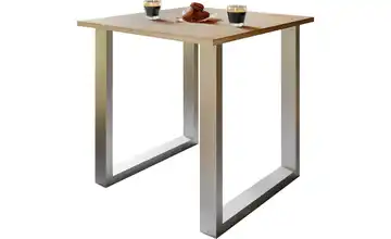 Esstisch Gestell: silberfarben 80 cm Eiche Sonoma (Nachbildung), silberfarben 50x80