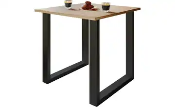 Esstisch Gestell: schwarz 80 cm Eiche Sonoma (Nachbildung), Schwarz 50x80