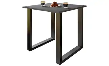 Esstisch Gestell: schwarz 80 cm Anthrazit, Schwarz 80x80