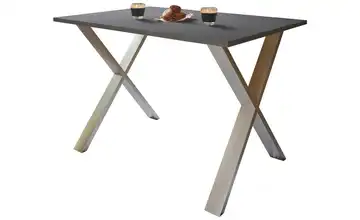Esstisch Gestell: silberfarben 110 cm Anthrazit, silberfarben 50x110