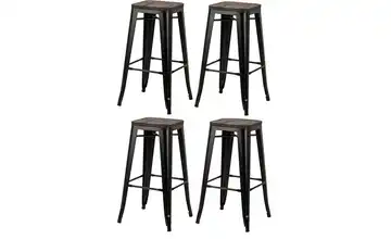 Barhocker 4er-Set Schwarz
