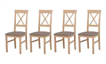 Esszimmerstuhl 4er-Set Eiche Sonoma, Kamelgelb