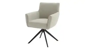 Esszimmerstuhl Creme Schwarz Flachgewebe 45 cm