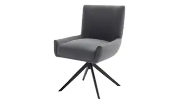 Esszimmerstuhl Anthrazit Flachgewebe Schwarz Drehfunktion 45 cm