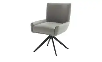 Esszimmerstuhl Creme Schwarz Leder 45 cm