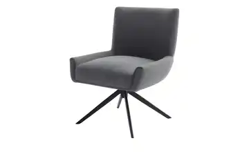 Esszimmerstuhl XL Anthrazit Flachgewebe Schwarz Drehfunktion 50 cm