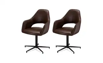 Furnhouse Esszimmerstuhl 2er-Set Luna Dunkelbraun