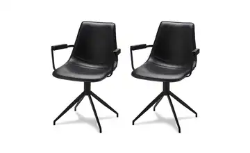 Furnhouse Esszimmerstuhl 2er-Set Schwarz