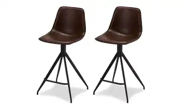Furnhouse Barstuhl 2er-Set Dunkelbraun