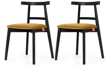 KONSIMO Holzstuhl 2er-Set Gelb, Schwarz