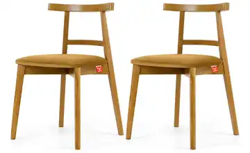 KONSIMO Holzstuhl 2er-Set Gelb, Eiche