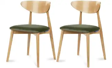 KONSIMO Esszimmerstuhl 2er-Set Grün, Eiche