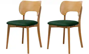 KONSIMO Holzstuhl 2er-Set Dunkelgrün, Eiche