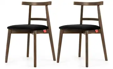 KONSIMO Holzstuhl 2er-Set Schwarz, Hellbraun