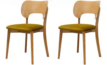 KONSIMO Holzstuhl 2er-Set Gelb, Eiche