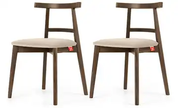 KONSIMO Holzstuhl 2er-Set Creme, Hellbraun