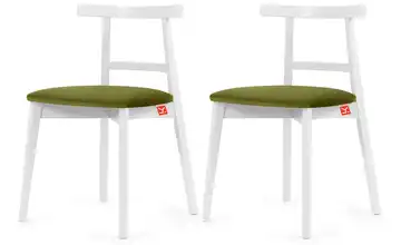 KONSIMO Holzstuhl 2er-Set Olivgrün, Weiß