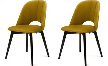 KONSIMO Polsterstuhl 2er-Set Gelb, Schwarz