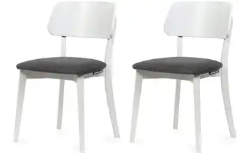 KONSIMO Holzstuhl 2er-Set Grau, Weiß