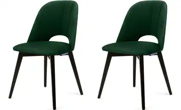 KONSIMO Polsterstuhl 2er-Set Dunkelgrün, Schwarz