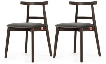 KONSIMO Holzstuhl 2er-Set Grau, Nussbaum
