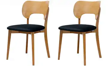 KONSIMO Holzstuhl 2er-Set Dunkelblau, Eiche