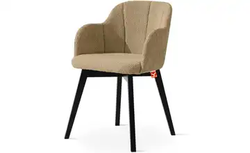 KONSIMO Polsterstuhl Dunkelbeige, Schwarz