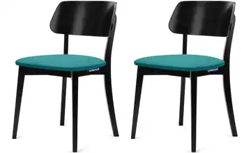 KONSIMO Holzstuhl 2er-Set Türkis/Petrol, Schwarz