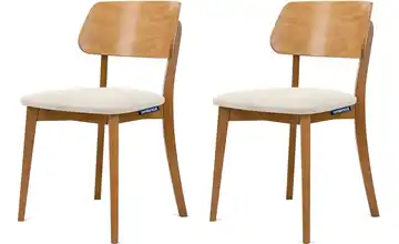 KONSIMO Holzstuhl 2er-Set Creme, Eiche