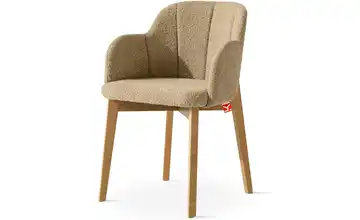 KONSIMO Polsterstuhl Dunkelbeige, Buche