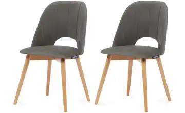 KONSIMO Polsterstuhl 2er-Set Grau, Eiche