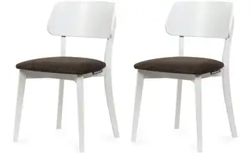 KONSIMO Holzstuhl 2er-Set Braun, Weiß