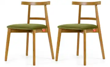 KONSIMO Holzstuhl 2er-Set Olivgrün, Eiche