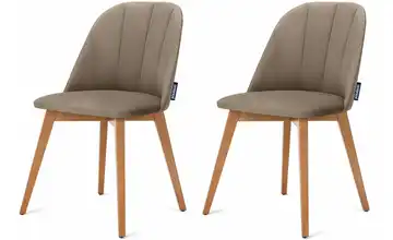 KONSIMO Polsterstuhl 2er-Set Beige, Eiche