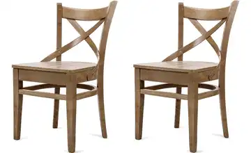 KONSIMO Holzstuhl 2er-Set Braun