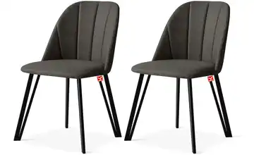 KONSIMO Polsterstuhl 2er-Set Dunkelgrau, Schwarz
