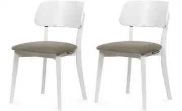 KONSIMO Holzstuhl 2er-Set Beige, Weiß