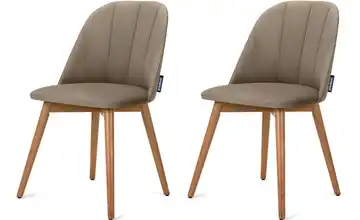 KONSIMO Polsterstuhl 2er-Set Beige, Eiche