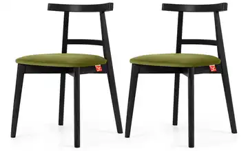 KONSIMO Holzstuhl 2er-Set Olivgrün, Schwarz