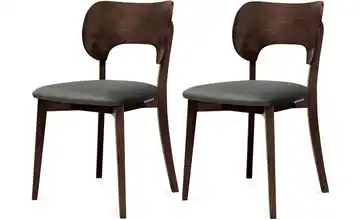 KONSIMO Holzstuhl 2er-Set Grau, Walnuss