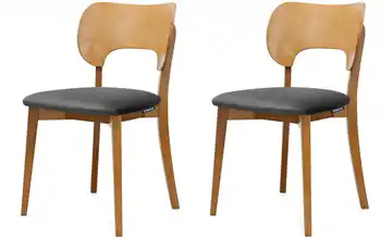 KONSIMO Holzstuhl 2er-Set Grau, Eiche