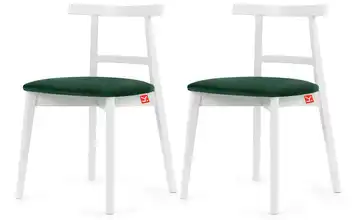 KONSIMO Holzstuhl 2er-Set Dunkelgrün, Weiß