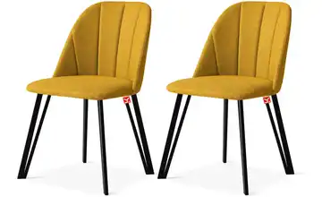 KONSIMO Polsterstuhl 2er-Set Honiggelb, Schwarz