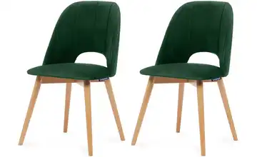 KONSIMO Polsterstuhl 2er-Set Dunkelgrün, Eiche