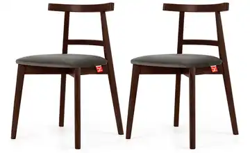 KONSIMO Holzstuhl 2er-Set Grau, Mahagoni
