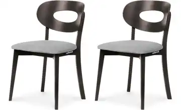 KONSIMO Polsterstuhl 2er-Set Grau, Wenge