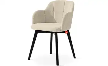KONSIMO Polsterstuhl Hellbeige, Schwarz