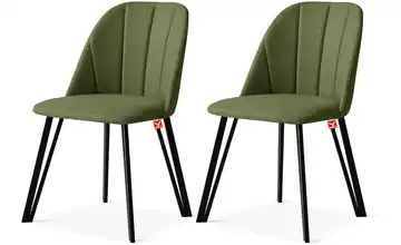 KONSIMO Polsterstuhl 2er-Set Dunkelgrün, Schwarz